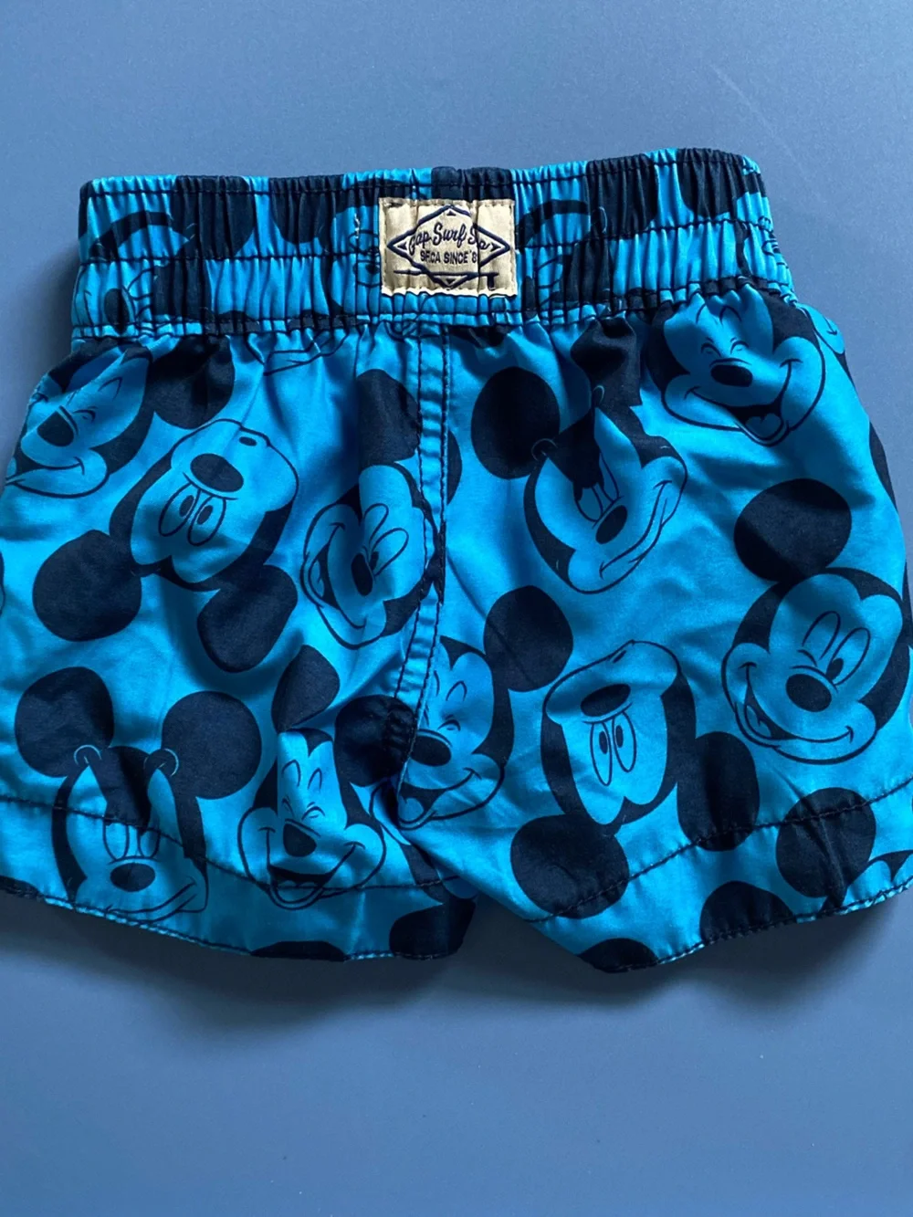 Baby Gap Blue and Black Disney Print Swim Trunks